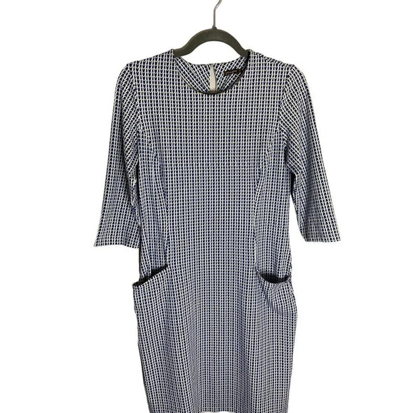 J.McLaughlin Catalyst Stretch Knit Crew Neck 3/4 Sleeve Sheath Catalina Cloth Dr - Picture 8 of 9